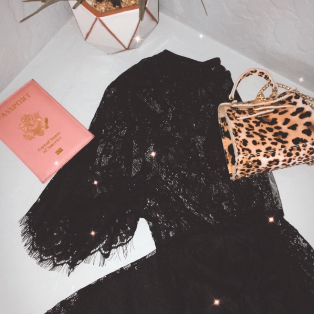 M✨Mesh Black see through cover up/dress